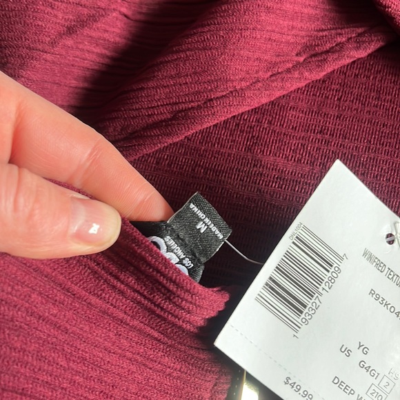 Burgundy long sleeve cross cross back dress Medium - Picture 10 of 11